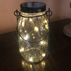 Country ball jar with lights.